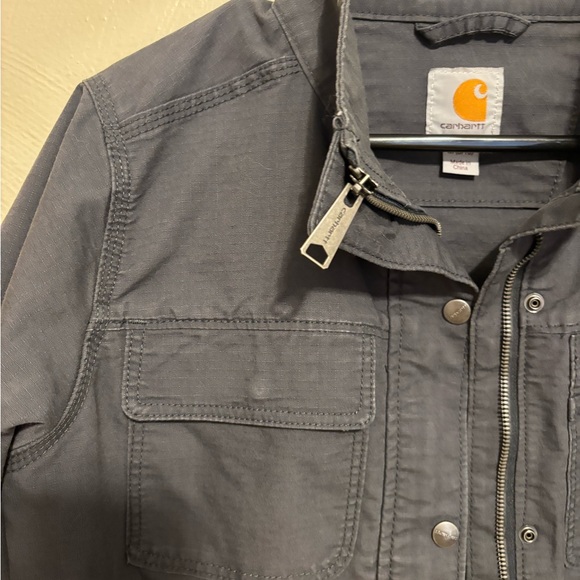 Carhartt Women Gray Utility Field Jacket Snap Zip Lightweight M 8/10 - Picture 6 of 10